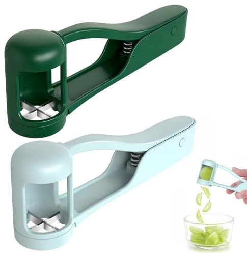 2 Stück Traubenschneider für Kleinkinder, Tragbarer Obstschneider, Traubenschneider Küchengadget für Gemüse, Trauben, Tomaten, Kirschen und Erdbeerschneider(Blau, Grün)