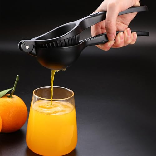 Presse-agrumes manuel pour cuisine, en alliage de zinc, extracteur de jus avec gain de place pour jus de fruits frais (noir)