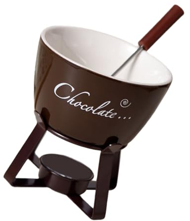 ZYMIADOU Fondue Pots Set with Forks for Chocolate Cheese Candy Tealight Porcelain Melting Ceramic Butter Warmers Set Tealight Porcelain Melting