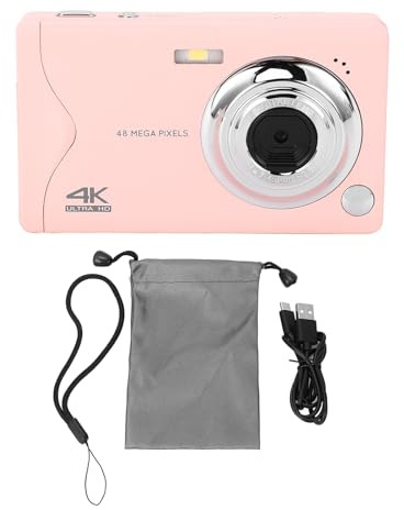 Fotocamera Digitale 48MP, Video 4K 30FPS, Schermo TFT 3 Pollici, Zoom Digitale 16x, Compatta e Portatile - Funzione Webcam, Registrazione Continua, Ideale per Adolescenti e Adult