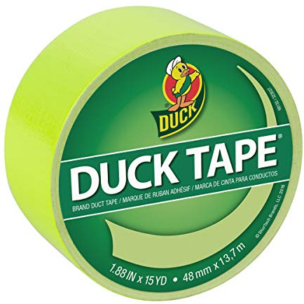 Duck 285225 Colored Duct Tape, Fluorescent Citrus, 1.88 in. x 15 yds. (48mm Wide)