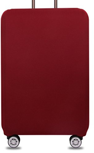 YianBestja Elastisch und Einfarbig Kofferhülle Koffer Abdeckung Schutzhülle Kofferschutzhülle Kofferbezug Luggage Gepäck Cover mit Band und Klettverschluss (Weinrot, XL (29-32 Zoll))