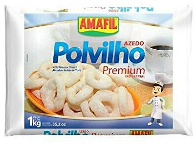 Amafil Almidón Sour Manioc 34 oz | Polvilho Azedo 1kg (Paquete de 02) | Polvilho PREMIUM Amafil
