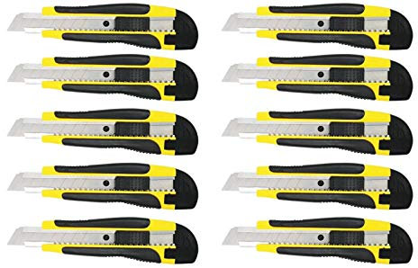Cuttermesser Teppichmesser 10 Stück 18mm Profi Cattermesser Messer Gelb SK5 Klinge