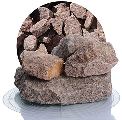 Schicker Mineral Granit Ziersplitt rot 60-180 mm 25 kg, Splitt Garten | Ideal zur Gartengestaltung, Bordeaux roter Naturstein, robust, witterungsbeständig, Steingarten, Weg- und Terrassengestaltung