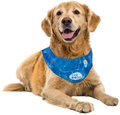 ALL FOR PAWS Kühlendes Halstuchband für Hunde, EIS-Hundehalstuch, kühlendes Hundehalstuch, blaues Hundehalsband, Katzenhalsband, Nackenkühler, Nackenkühlung (XL)