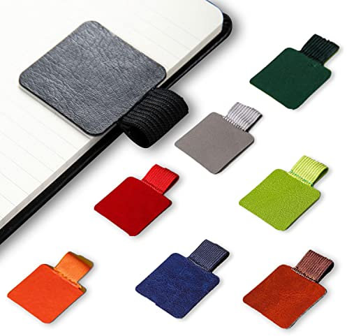 VIKSAUN 8 Stück Stiftschlaufe Selbstklebend, Elastischer Stifthalter aus Leder, Stiftschlaufe Pen Holder mit Elastische Schlaufe Selbstklebend Stiftschlaufe für Notebook, Planer, Kalender