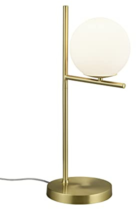 lightling Tischleuchte Paula, messing matt metall, Rauchglas, exkl. 1 x E14 max. 28 Watt, Durchmesser: 18 cm, Höhe: 52 cm