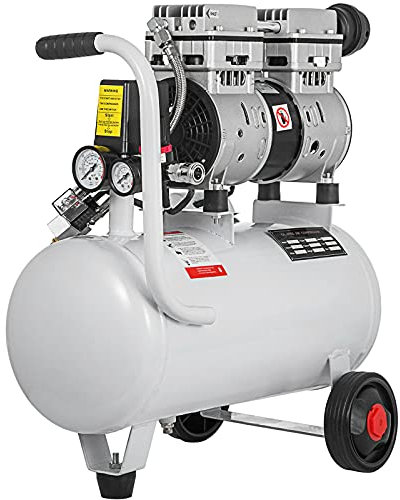 Compresor de Aire Ultra Silencioso 25L Ultra Quiet Air Compressor 750W de Tanque para Reparaciones en el Hogar y con Accesorios Completos