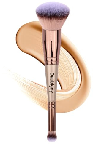 Daubigny Makeup Brushes Dual-ended Foundation Brush Concealer Brush Perfect for Any Look Premium Luxe Hair Rounded Taperd Flawless Brush Ideal for Liquid, Cream, Powder,Blending, Buffing,Concealer