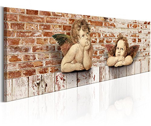 murando - Akustikbild Engel Bilder Akustikschaum Hochleistungsschallabsorber Schallschutz Leinwand 1 tlg Wandbild Raumakustik Schalldämmung Holz Ziegeloptik h-C-0026-b-a