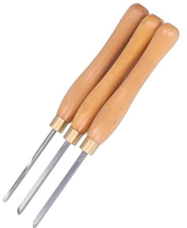 3pcs Outils De Tour à Bois, Outil De Tournage du Bois Outil De Tournage Au Carbure CNC Outil De Tour Burin Outils De Tour Poignée Mini Tour Pour la Sculpture Sur Bois