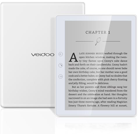 Veidoo 5.8 Pollici Lettore di Libri Elettronici, Schermo Tattile HD, Tecnologia Carta E-Ink, 32GB ROM, WiFi, Lunga Durata della Batteria (Bianco)