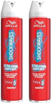 Wella Shockwaves Ultra Strong Power Hold Hairspray, 250ml (Pack of 2)
