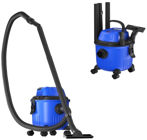 ANSIMIDA 3-in-1 Nass-/Trockensauger mit Gebläse, 15 Liter Staubsauger mit 1,5 m flexiblem Schlauch und Zubehör, Räder, tragbarer Werkstattstaubsauger für Werkstatt, Auto, Garage, Haus