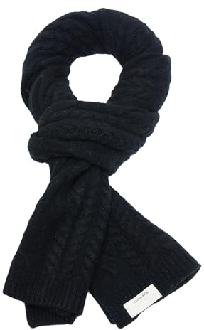 Hgvcfcv Damen Scraf Winter 100% Merinowolle Herren Kaschmir Schals für Damen Strick Wrap Schal Warm Herbst, Schwarz , One size