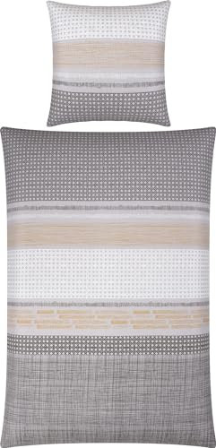 Erwin Müller Seersucker Bed Linen Grey Size 135 x 200 cm (80 x 80 cm)