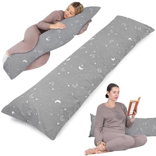 Totsy Baby Seitenschläferkissen Schwangerschaftskissen 40x145 cm - Kuschelkissen Schlafkissen Pregnancy Pillow Stillkissen Kissen mit Bezug für Seitenschläfer und Erwachsene Oeko-Tex