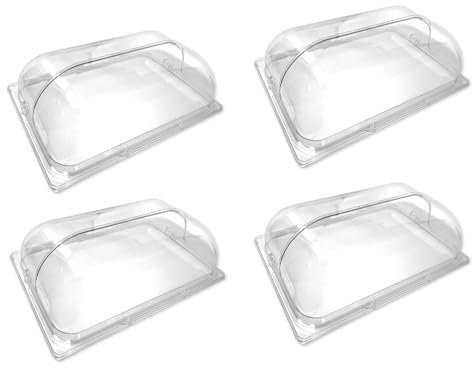 1/2 Clear Chafing Dish Cover Plastic Roll Top Bakery Pan Food Display Cover Dessert Cover Dustproof Lid for Cake Cupcake Exhibition, 4