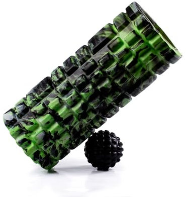 Foam roller de Masaje Muscular Talessi – Rodillo de Doble Densidad para Recuperación y Alivio del Dolor – Incluye Pelota Masaje – Ideal para Todo Tipo de Deportes, Fitness, Yoga y Pilates.