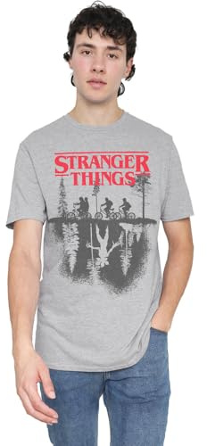 Stranger Things - Siluett Skogslogotyp Unisex T-shirt, Atletisk Heather, Small, Atletisk Heather, S