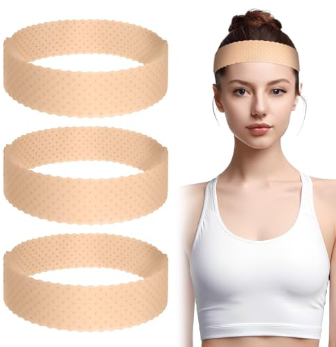 Piriuuo 3 Pcs Silicone Wig Grip Band, Elastic Wig Grip Band Adjustable Wig Band Sweat-Proof Wig Grip Headbands for Women Wig Bands No Slip Seamless Wig Bands for Wigs (Skin Color)
