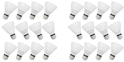 YiNLuax 12 Stück Weiße Badminton Kunststoff Federbälle Für Drinnen Und Draußen Für Fitnessstudio Sportzubehör Federbälle Federn