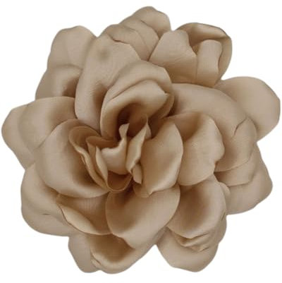 LOZTBUE 1 pièce de broche de fleurs de roses, grande broche de mousseline, pince à cheveux, classique, élégante, faite à la main, de fleurs, appropriée pour le mariage, la fête (brun)