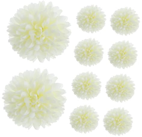 Alipis Fiori Artificiali A Forma Di Palla Di Crisantemo: Fiori Finti Di Ortensia Bianca In Seta - Palla Finta Senza Stelo Per Feste Di Matrimonio Fai Da Te 50 Pezzi