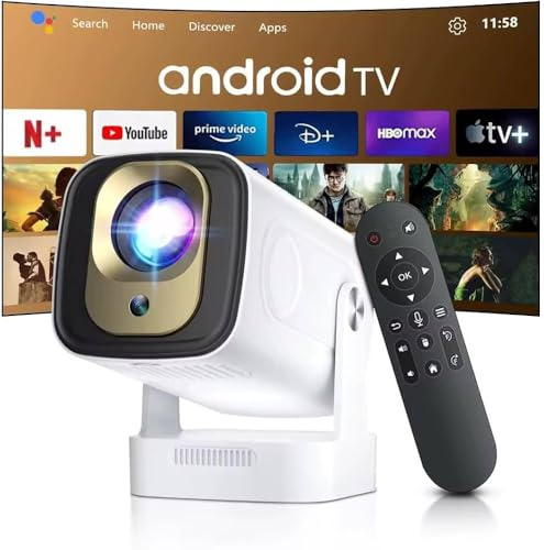HY260 PRO 2026 native 1080P Full HD WiFi Projector with Android 14.0 12000 Lumens Portable Home Theater & Outdoor Movie Projector | Screen Mirroring for iOS/Android Gaming & HDMI Compatible