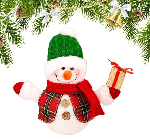 Schneemann-Figuren | Ornamentfigur mit Licht – Tischdekoration für Tische – für Feiertagsfeiern, Haus, Winter, Kamin, Büro, Esszimmer