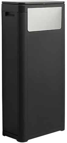 32L Slimline Narrow Rubbish Bin, 33x19x73cm Tall Bin with Dual Opening