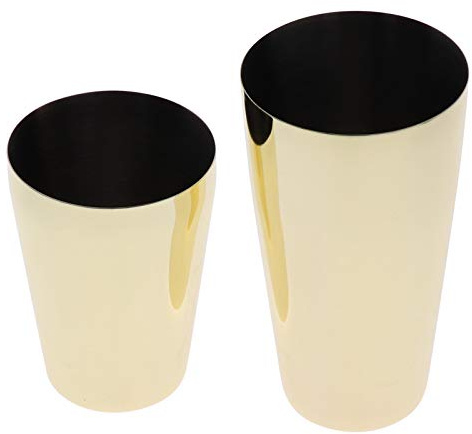 DriKou Boston Shaker, Rostfritt stål Cocktail Wine Drink Shaker Mixer Skakburkar Bartending Tools (Guld)