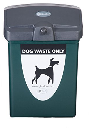 Glasdon Fido 25L Dog Waste Bin Dog Poo Bin Pet Waste (Green, Post-Mounting)