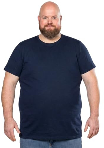 7XL T-Shirt für Männer mit Übergröße Bauchumfang Herren Rundhals Basic Tshirt Übergrößen. 7XL-B (für bauchumfang 162-169 cm) Blau