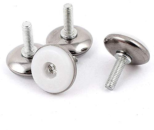 SZETOSY Goodchanceuk Lot de 24 Pieds de nivellement réglables pour Meubles M8 x 20 mm en Acier Inoxydable Blanc