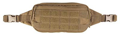 Mil‑Tec Gürteltasche MOLLE • Bauchtasche Herren • Kompakte Brusttasche mit Molle‑Schlaufen, Klettfläche und 3 Reißverschlussfächern • Verstellbare Hüfttasche oder Umhängetasche in Dark Coyote