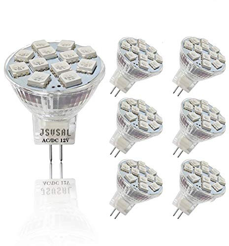 JSVSAL (Pack of 6) 3W LED MR11 GU4 Blue Light Bulbs - 9-24V AC/DC MR11 LED Spotlight G4/GU4.0 Bi-pin Base, 20W/30W Halogen Bulbs Equivalent for Landscape Accent Recessed Track Lighting (Blue)