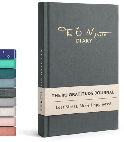 The 6-Minute Diary (El Diario de 6 Minutos en inglés) | 6 Minutes a Day for More Mindfulness, Happiness and Productivity | A Simple and Effective Gratitude Journal (negro)