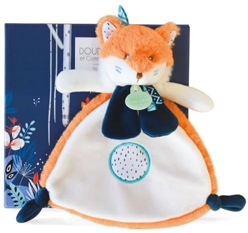 Doudou et Compagnie DC3641 Kuscheltier Fuchs, flach, 23 cm, Orange/Weiß