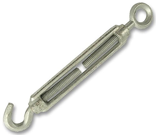 Straining Screw/Turnbuckle 6mm H+E, Pk2, Fastener Material Metal, Size (mm) 6mm, Material Galvanised, Fasteners & Hardware