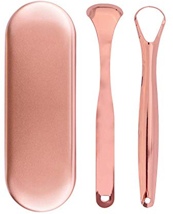 Tongue Scraper Cleaner, 1 Set Stainless Steel Tongue Cleaner, Reusable Professional Tongue Scraping Brush with Case, Oral Cleaner Set for Dental Hygiene Care Fresh Breath