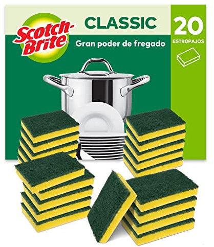 Scotch-Brite Spugna abrasiva Heavy Duty Classic, 20 pezzi - spugna abrasiva resistente che rimuove facilmente residui di unto e di cibo bruciato