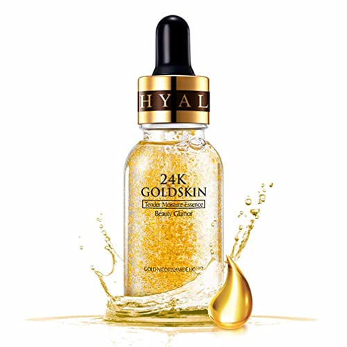 24K Gold Collagen Ampoule Lifting Serum, 24K Or Sérum Lifting Ampoule de Collagène, Sérum visage Collagène Acide hyaluronique, Aide à l'hydratation et à la fermeté de la peau, Anti-âge Anti-rides
