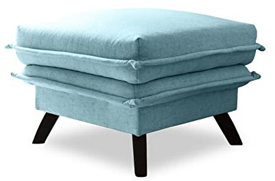 MIUFORM Pouf Hocker Sitzhocker Wohnzimmer ǀ Charming Charlie Sitzpouf ǀ 60x60x45cm (Pastellblau)