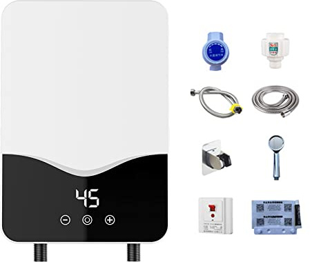 Elektrischer Durchlauferhitzer, Elektrische Warmwasserbereiter 220V 7000W, Heizung Sofortige Mini LED Temperaturanzeige für Küche Schatz Bad (Type D)