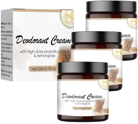EXQST 2024 Nuova Crema Deodorante Corpo per Ascelle e Parti Intime Crema Deodorante Propoli Citronella Crema Deodorante Senza Sali di Alluminio per Donna e Uomo