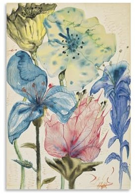 Salvador Dali Malerwerk (Blumen), Poster, Kunstdruck, Wandfoto, Farbe, hängendes Bild, Familie, Schlafzimmer, Dekoration, Geschenk, 60 x 90 cm