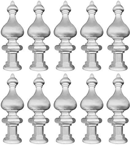 10 Stück Zaun-Endkappen, runde Aluminium-Endstücke, 25 x 25 mm, Zaun-Endstücke, schlagfester Zaunaufsatz für Gartentore aus Schmiedeeisen und Metall