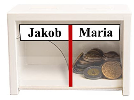 Witzige Spardose für Erwachsene | Personalisiert | Weiß | Geld rutscht Immer auf eine Seite | Bierkasse | Sparschwein lustig | Sparbüchse | Biergeschenke | Geschenke für Männer zum Geburtstag